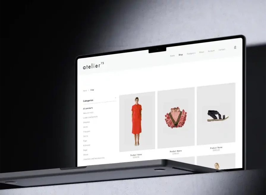 Atelier 75 | London fashion ecommerce web design & development