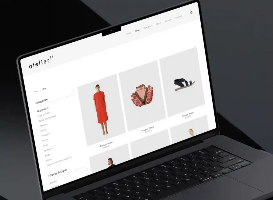 Atelier 75 | London fashion ecommerce web design & development