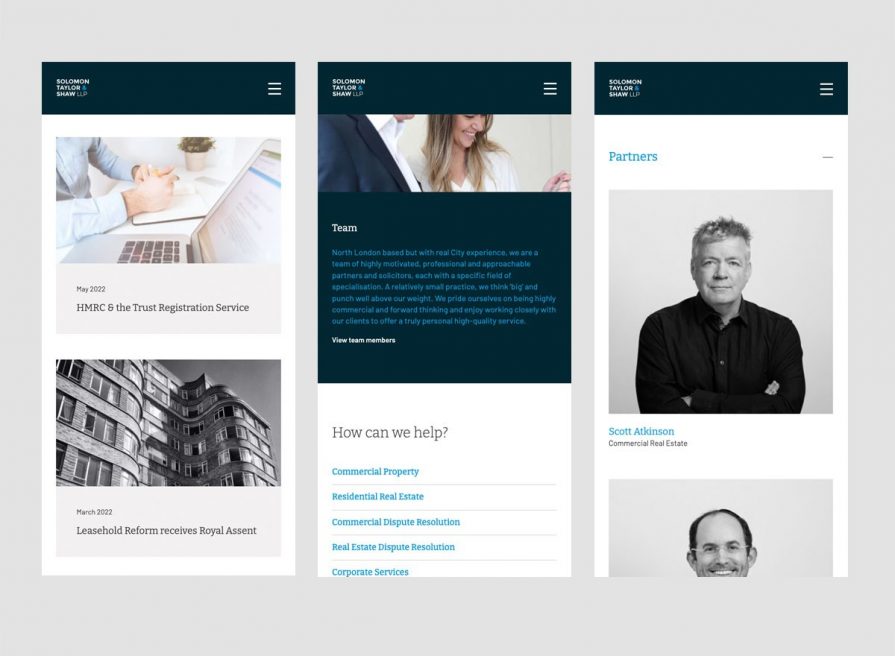 Solomon Taylor & Shaw | London law company branding, web design & development