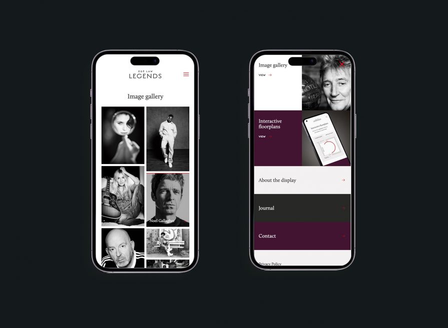 Zoë Law Legends | National Portrait Gallery exhibition web design & development